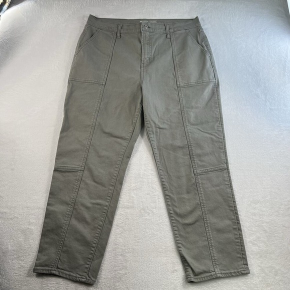 Old Navy Sz 16 Sky-Hi Straight Extra High Waisted Pop Color Utility Jeans Grey - Picture 3 of 15